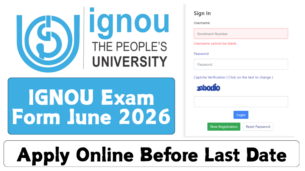 IGNOU Exam Form June 2026